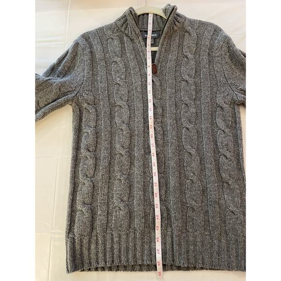 Bonobos Sweater Mens Small Slim Gray Lambs Wool Fisherman 1/4 Zip - Picture 4 of 6